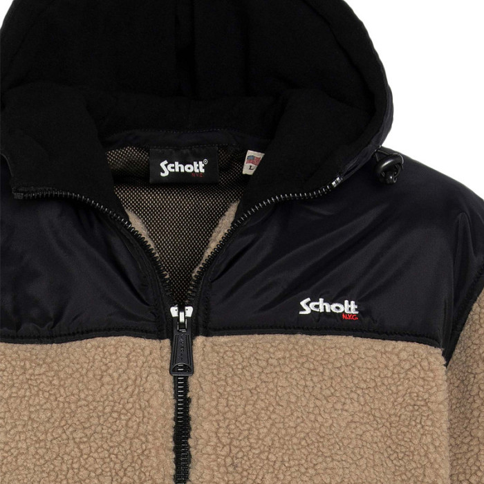 Schott Sweat à capuche Schott ZIPPE SHERPA POLAIRE