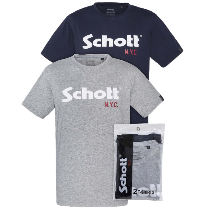 Schott Pack de 2 tee-shirt Schott ras du cou
