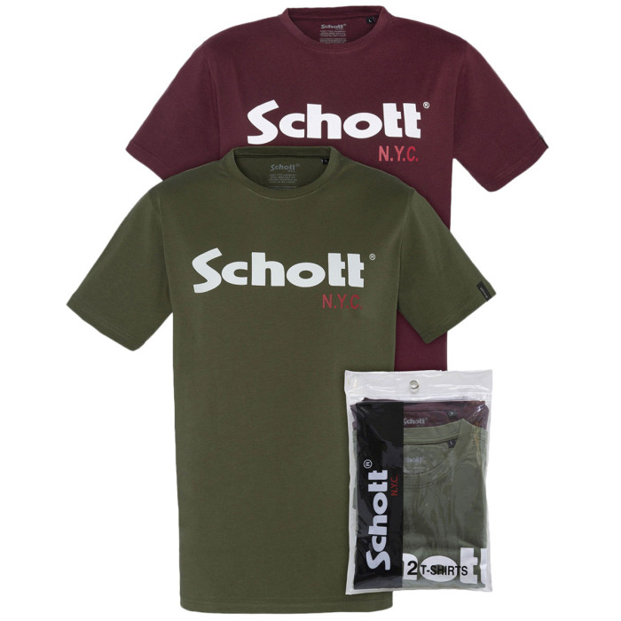 Schott Pack de 2 tee-shirt Schott ras du cou
