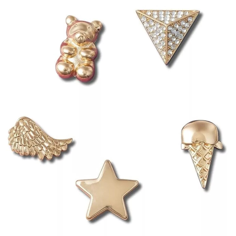 CROCS PINS Jibbitz Crocs GOLD ICONS 5 PACK CROCS PINS Jibbitz Crocs GOLD ICONS 5 PACK