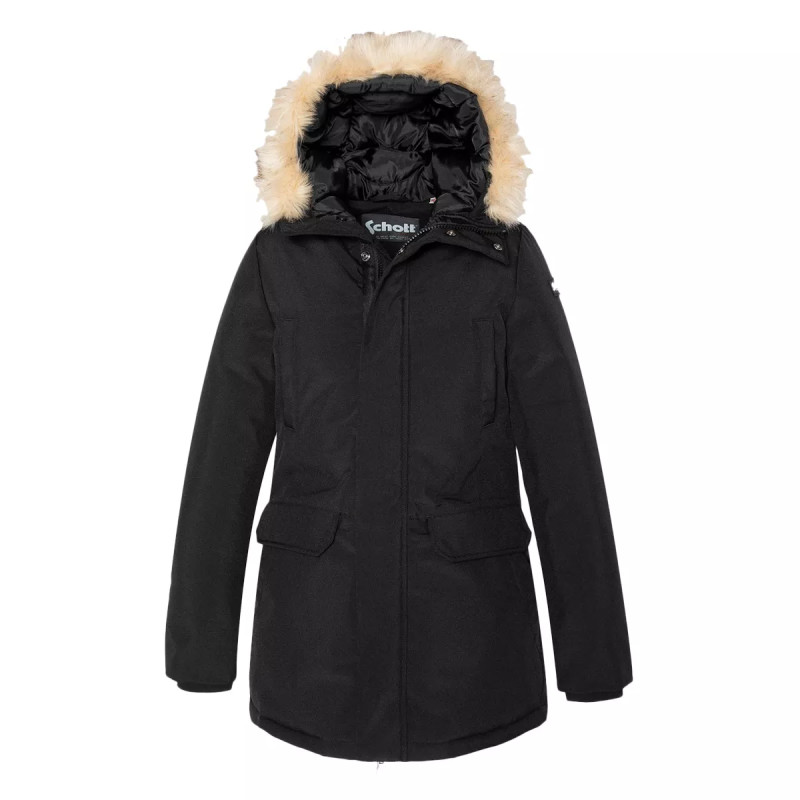 Schott Parka à capuche fausse fourrure Femme Schott JKTNELLYW Schott Parka à capuche fausse fourrure Femme Schott JKTNELLYW