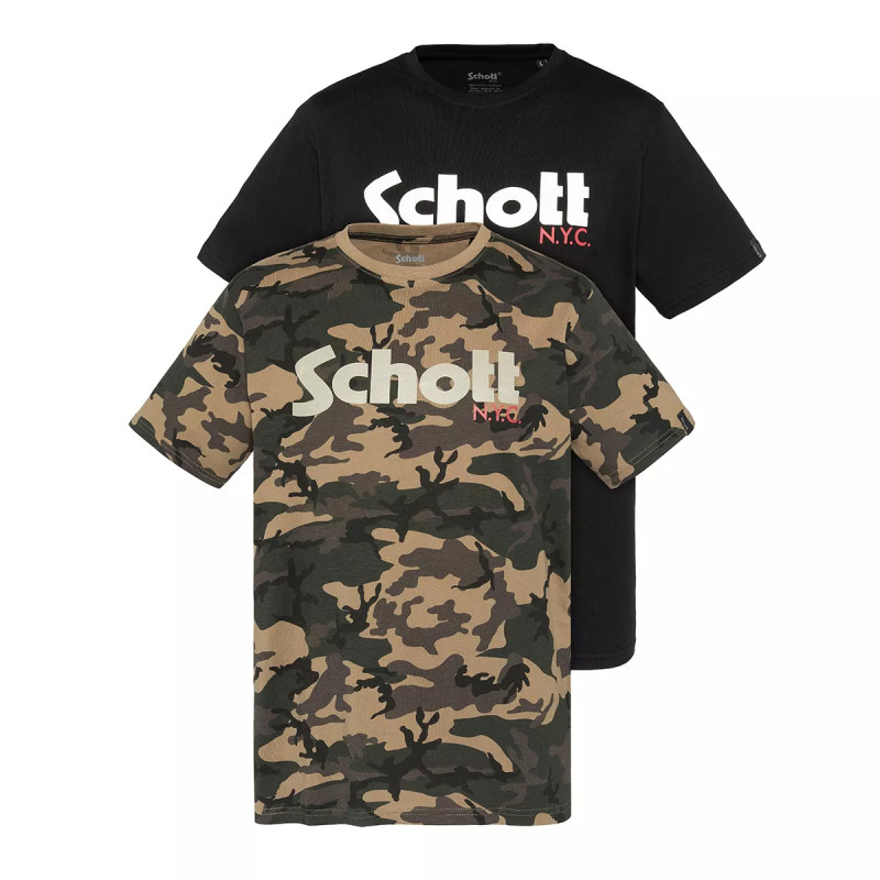 Schott Pack 2 Tee-shirt Schott PETIT LOGO Schott Pack 2 Tee-shirt Schott PETIT LOGO