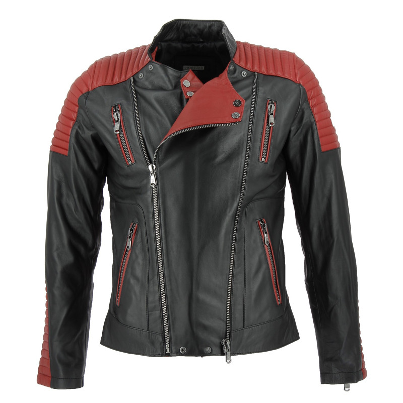 Blouson en cuir Ventiuno Alex - Ref. ALEX-ROUGE Blouson en cuir Ventiuno Alex - Ref. ALEX-ROUGE