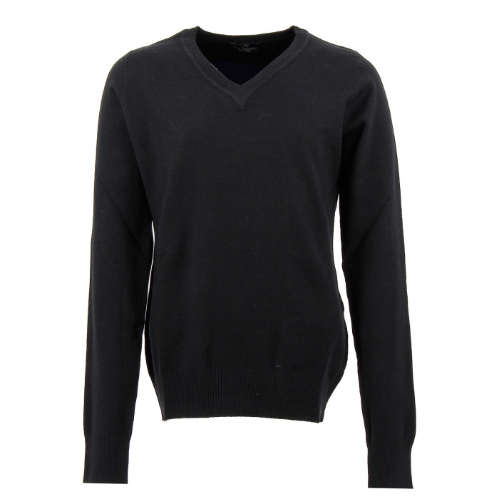 Pull col V Real Cashmere - IDS1085002-NOIR