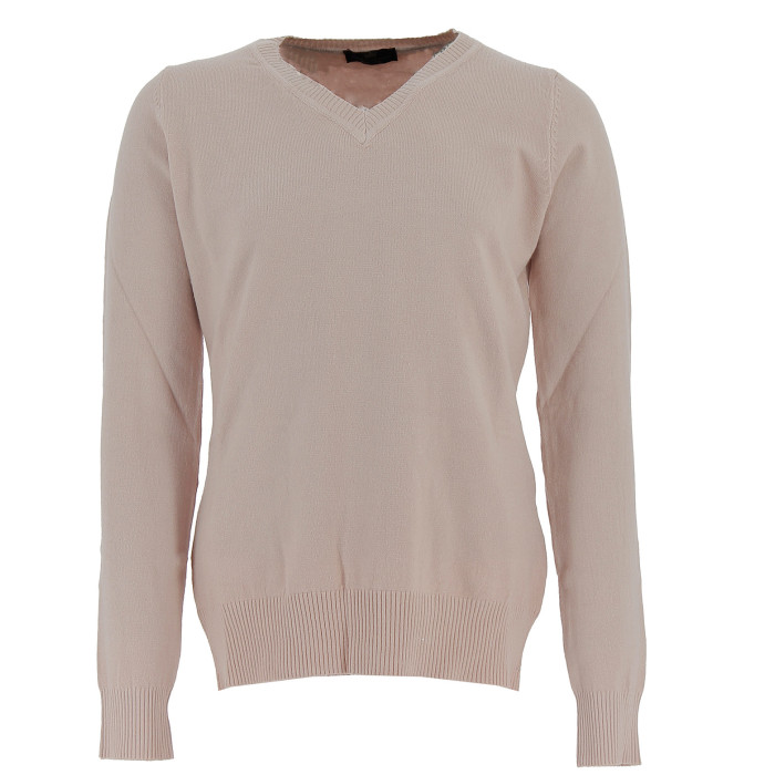 Pull col V Real Cashmere - IDS1085002-ROSE