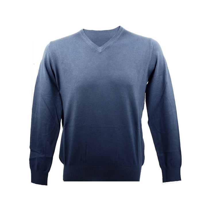 Real Cashmere Pull Real Cashmere COLLO V (Bleu)- IUB109842-COLLOV-TOPPE
