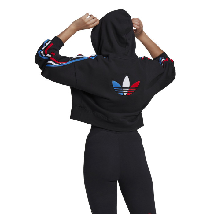 Adidas Originals Sweat à capuche adidas Originals ADICOLOR TRICOLOR CROP