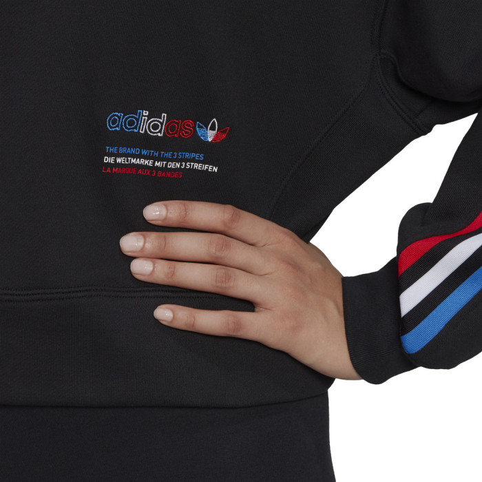 Adidas Originals Sweat à capuche adidas Originals ADICOLOR TRICOLOR CROP