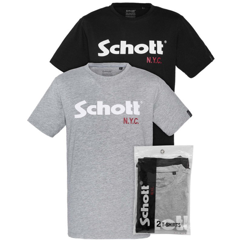 Schott Pack de 2 tee-shirt Schott ras du cou Schott Pack de 2 tee-shirt Schott ras du cou