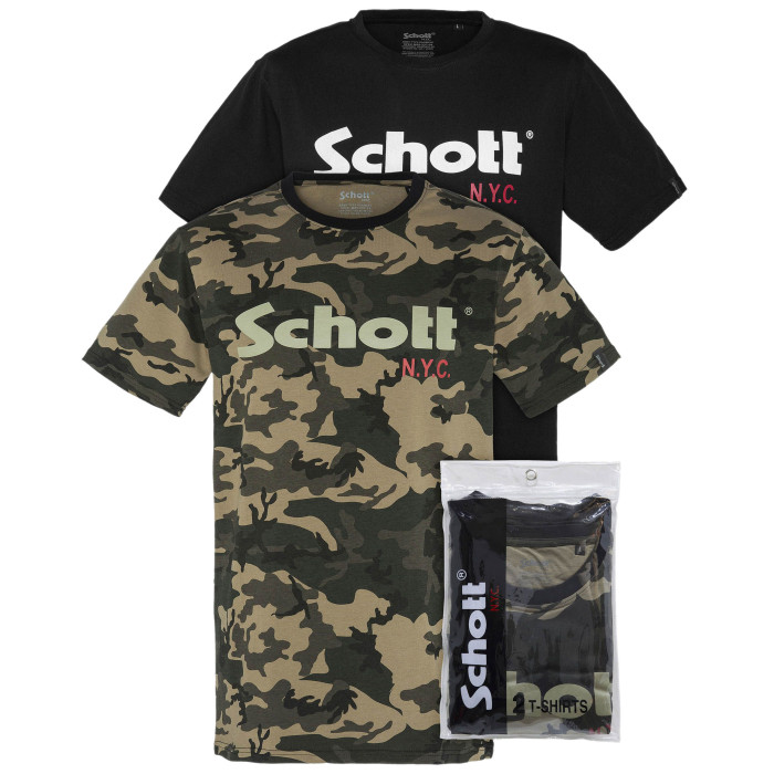 Schott Pack de 2 tee-shirt Schott ras du cou